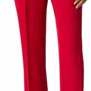 Kasper Red Straight Leg Dress Pants Size 14 Work Office Career